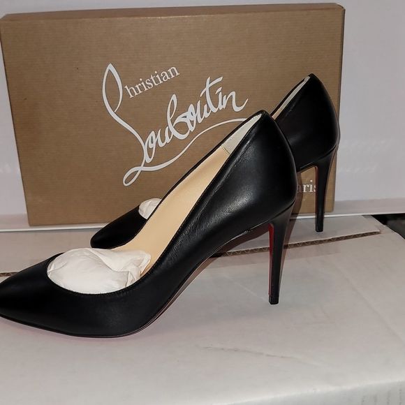 NWT/BOX Christian Louboutin Eloise 85 Nappa Shiny Black sz 35.5 - Picture 2 of 12